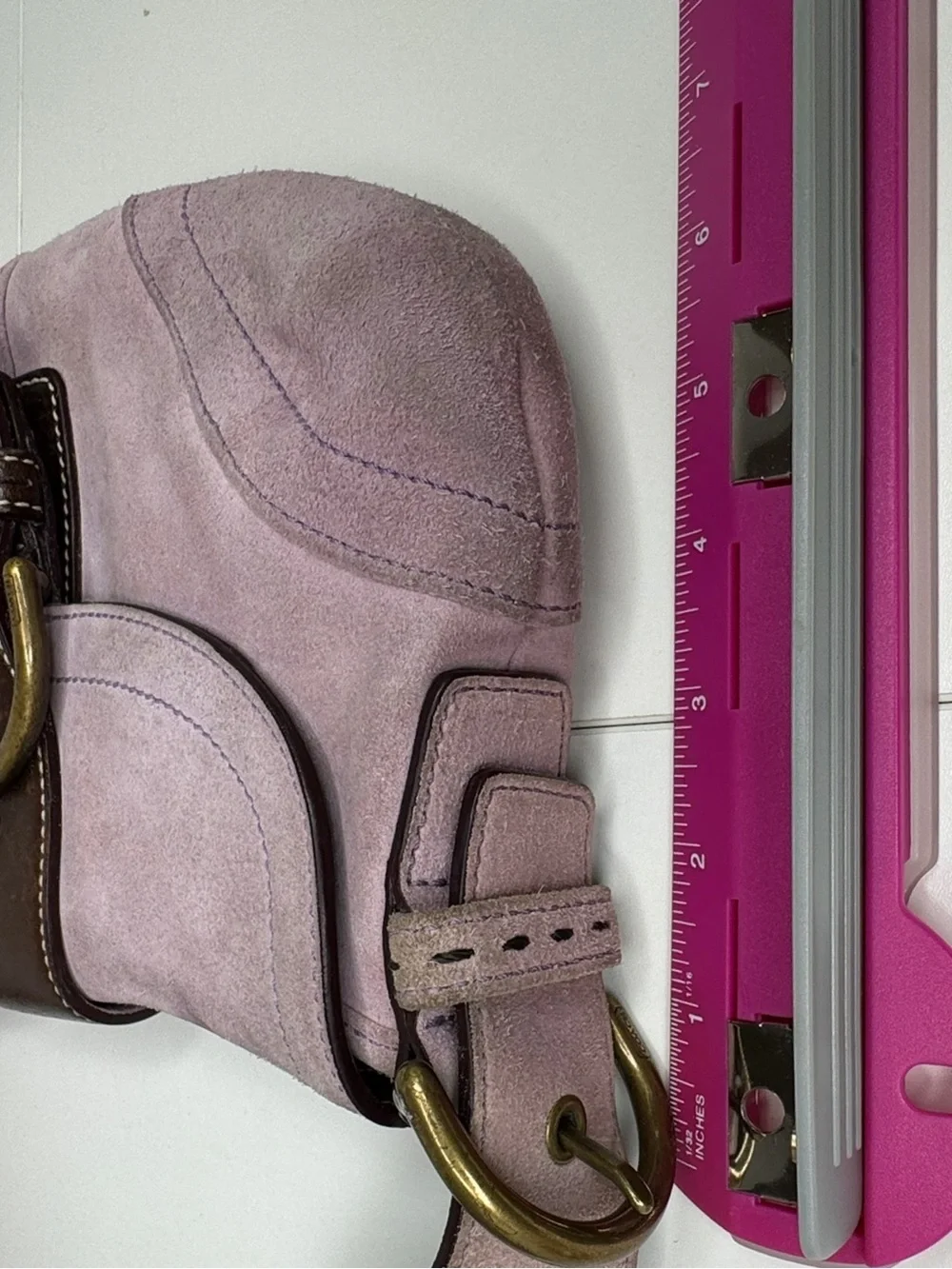 Coach Lavendar Suede Y2K Vintage SoHo Flap Buckle Bag